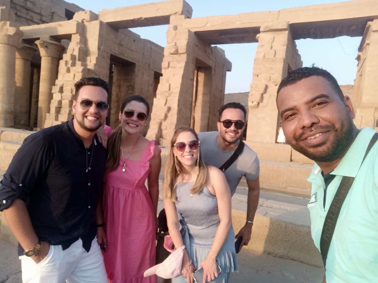 Group photograph at an Egyptian temple