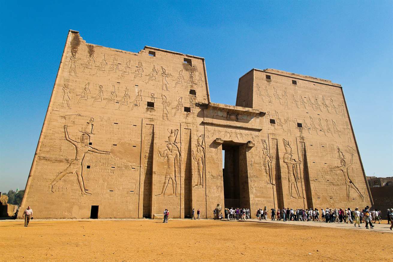 Edfu Temple visited while sailing on a private Nile cruise in Egypt