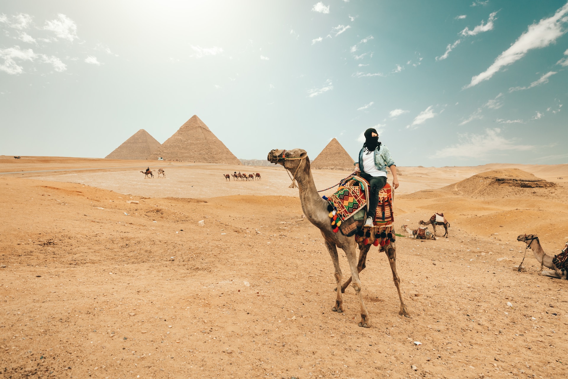 Giza Pyramids on a private 8 day Cairo and Nile cruise tour in Egypt