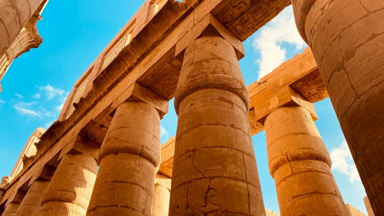 Karnak Temple columns in Luxor for a first-time Egypt visit