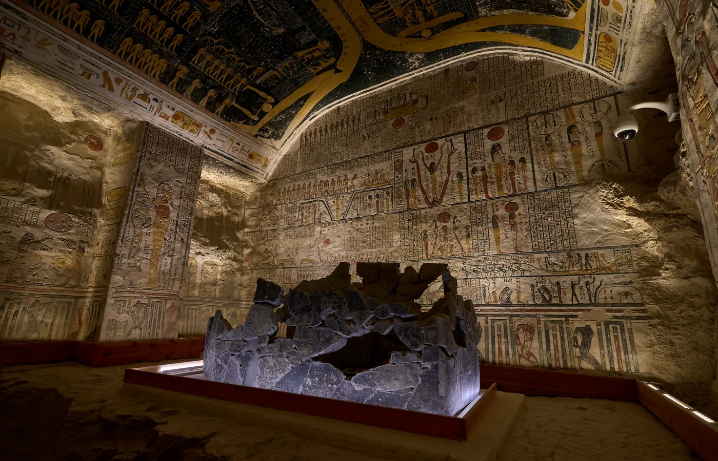 Decorated tomb interior in the Valley of the Kings in Luxor