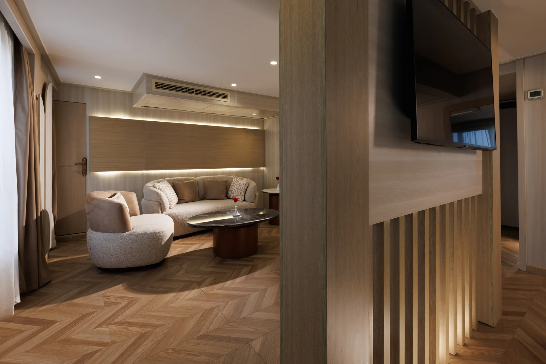 Interior detail in an M/S Alma suite lounge