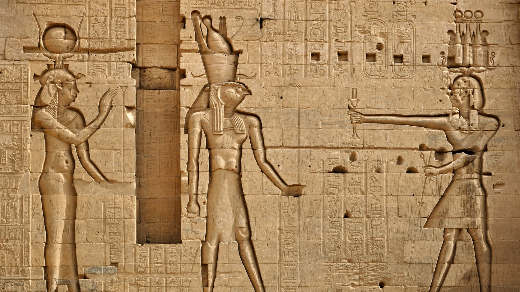 Relief at Philae Temple on Agilkia Island in Aswan