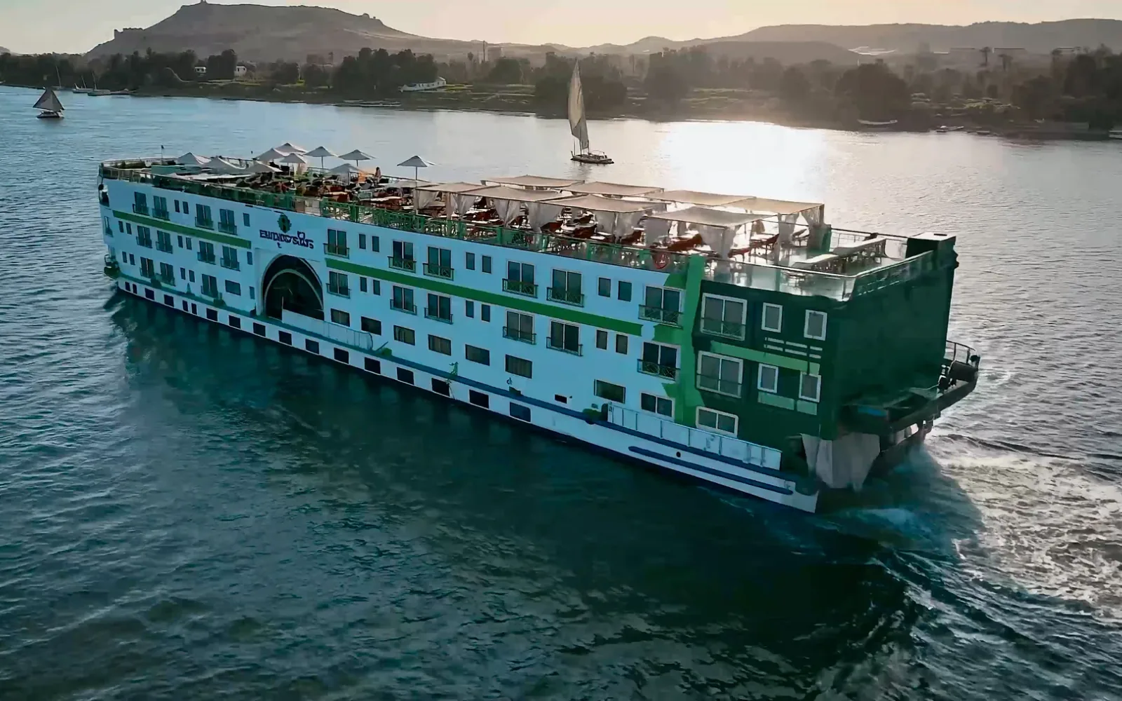 Intended M S Esmeralda sailing on the Nile