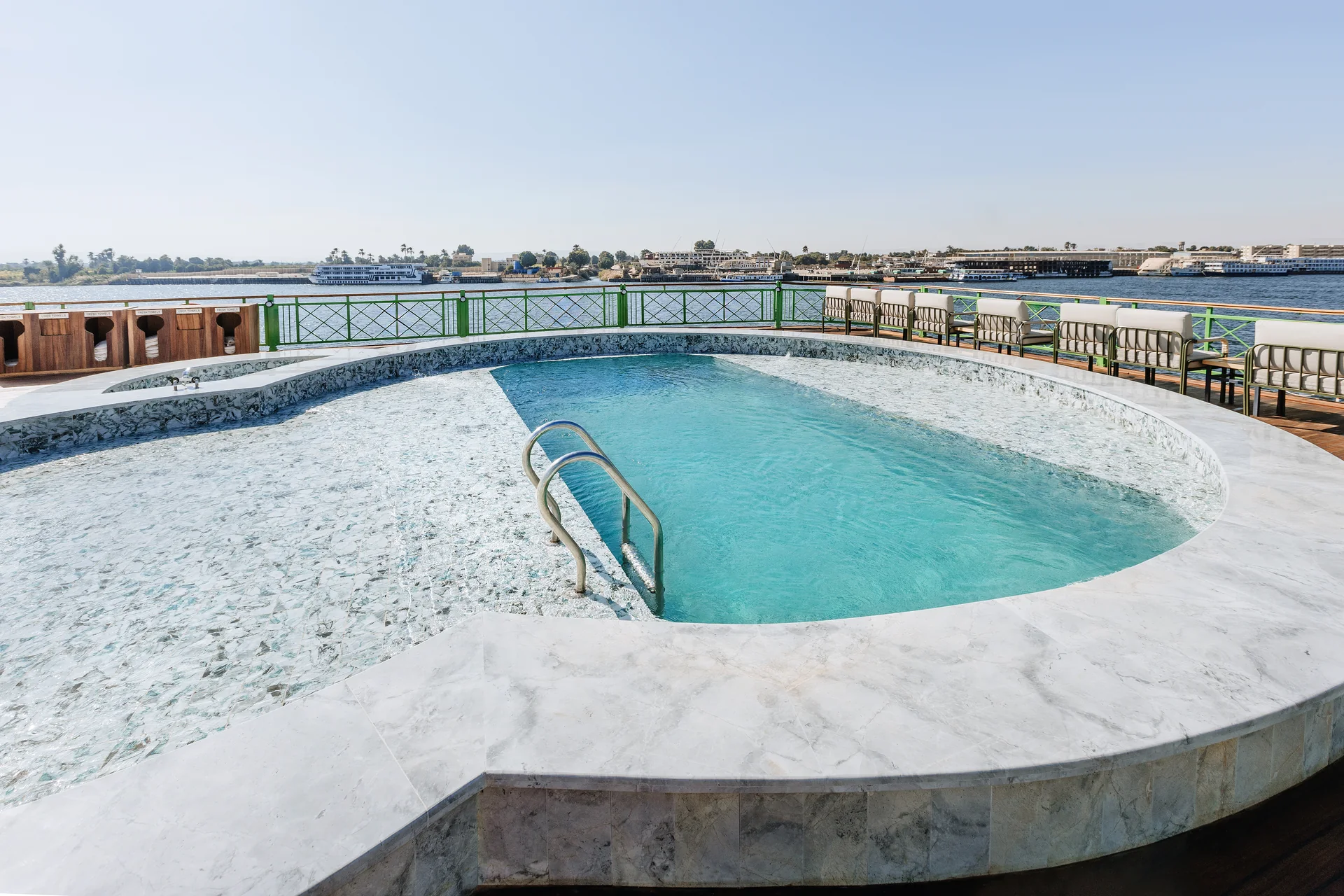 Pool deck aboard M/S Esmeralda Nile Cruise