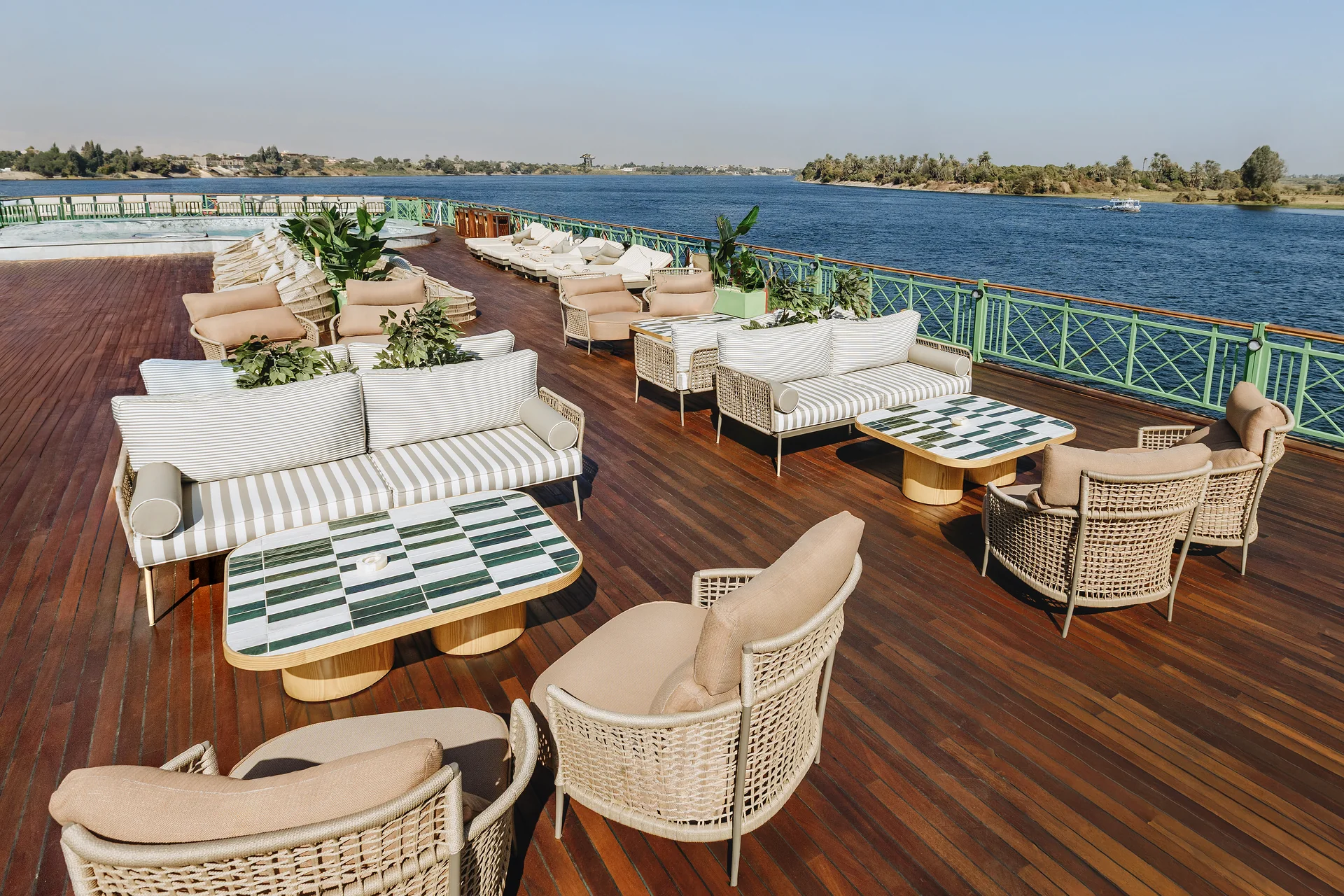 Sun deck aboard M/S Esmeralda Nile Cruise