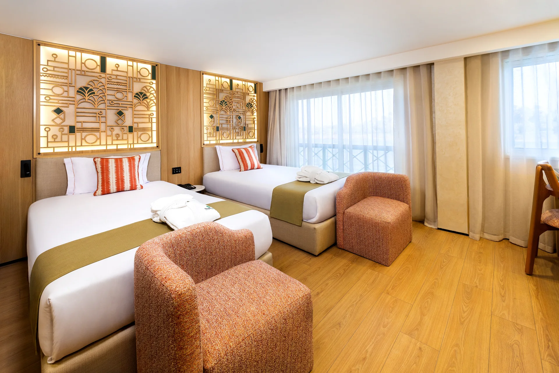 Twin cabin aboard M/S Esmeralda Nile Cruise