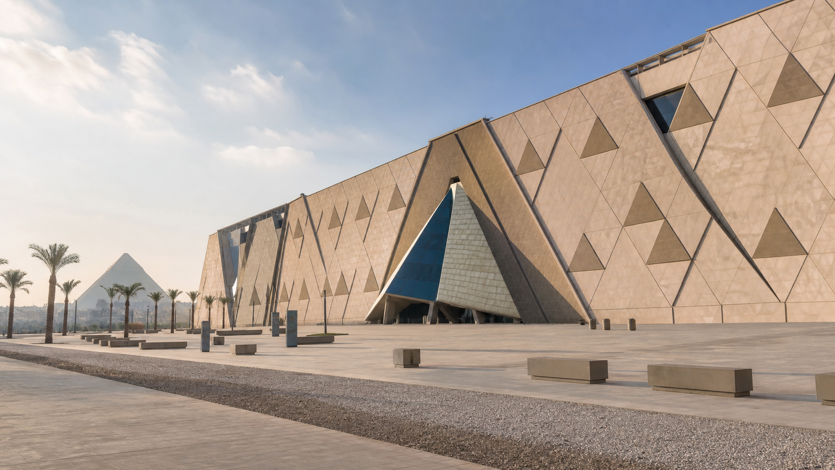 Grand Egyptian Museum exterior on a private Cairo and Giza tour