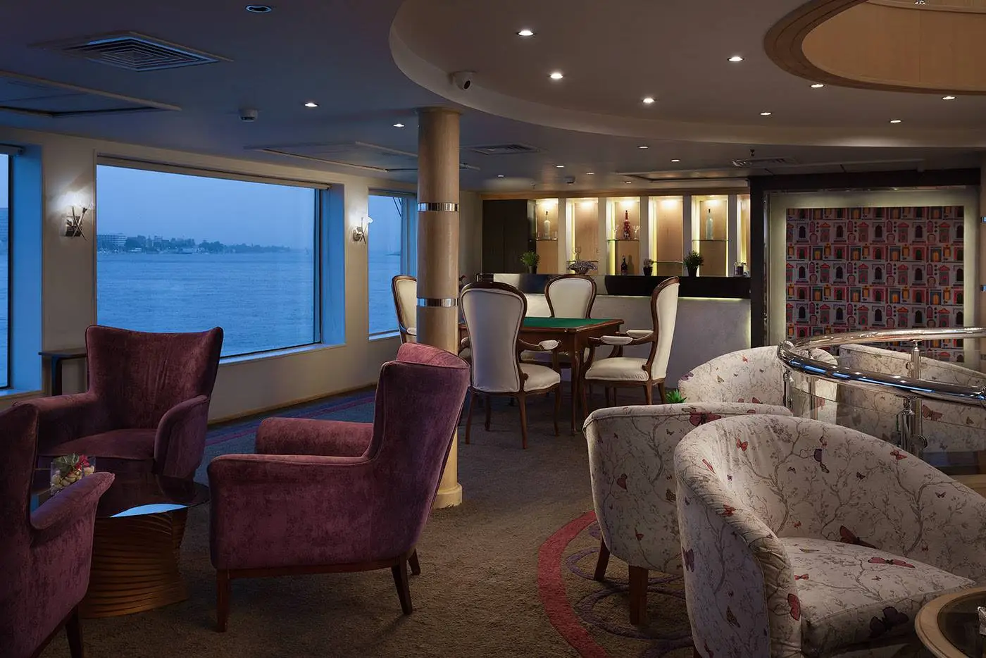 Swimming pool and sundeck aboard Acamar Nile Cruise