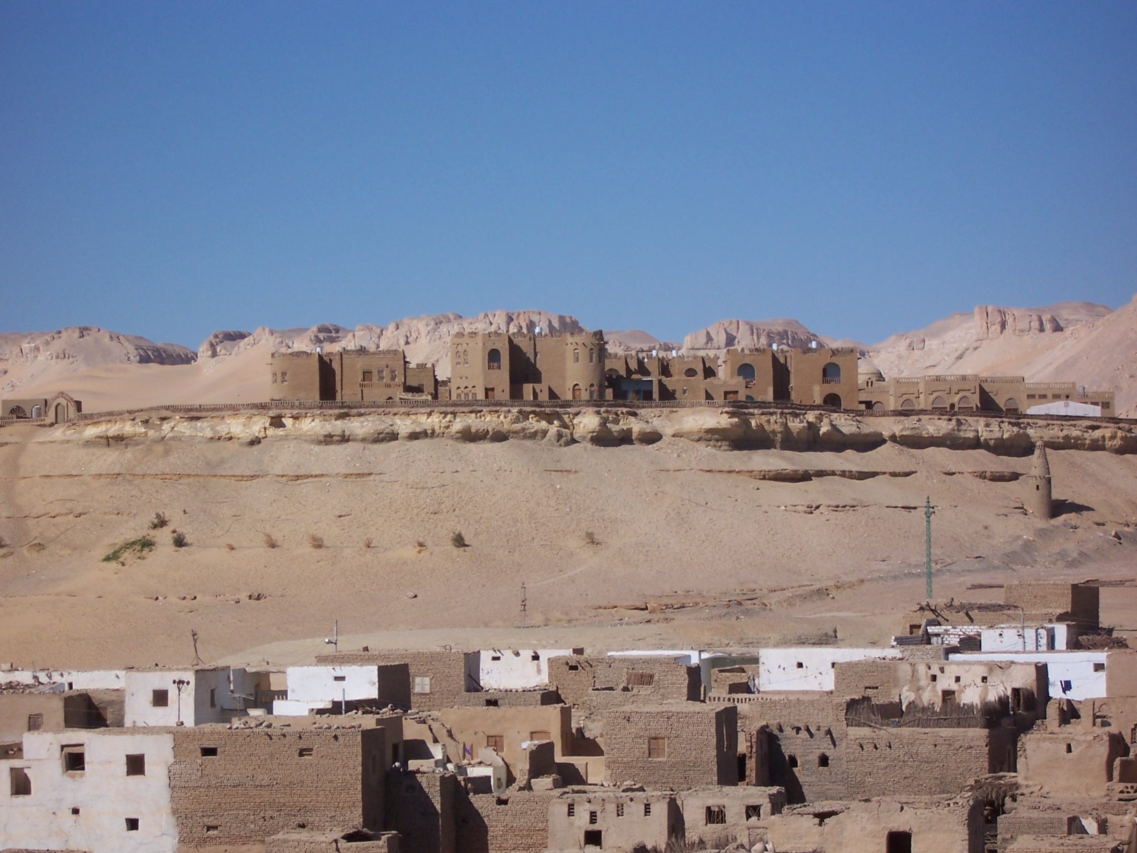 Historic mud-brick town of Al-Qasr in Dakhla Oasis