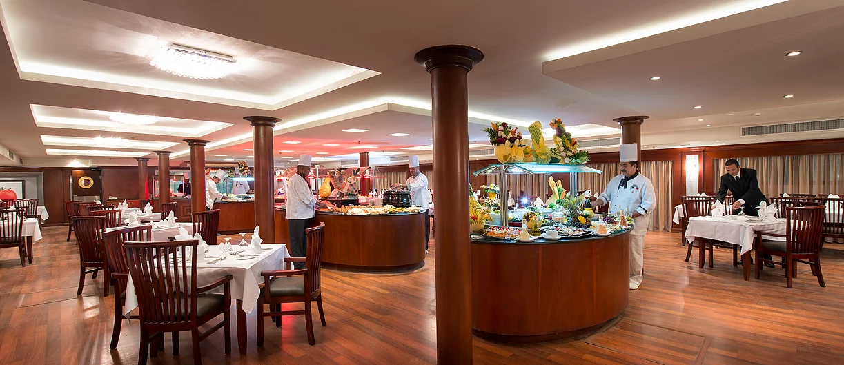 Dining room aboard Amwaj Living Stone Nile Cruise