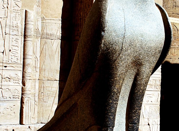 Temple of Horus at Edfu during the northbound Nile cruise on a private 10 day Cairo Alexandria and Nile cruise tour