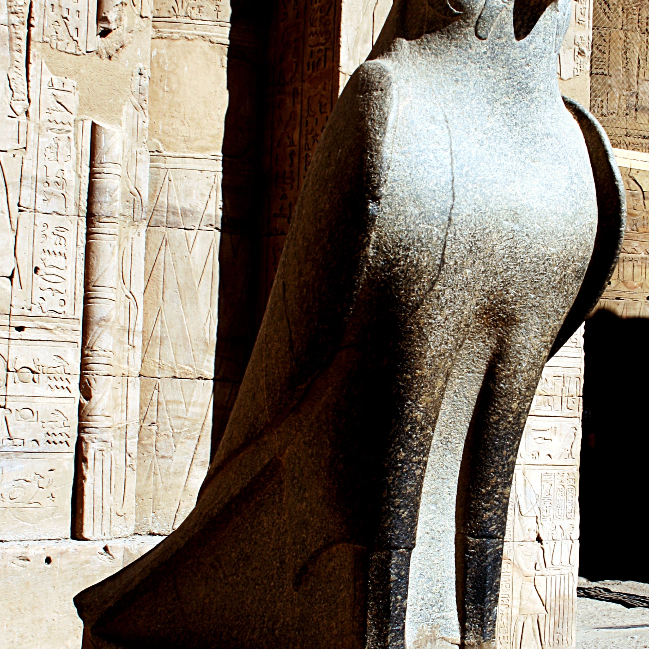 Temple of Horus at Edfu during the northbound Nile cruise on a private 10 day Cairo Alexandria and Nile cruise tour
