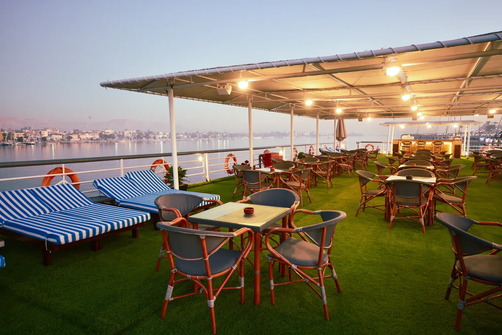 Sunset view from the M/S Nile Treasure sun deck