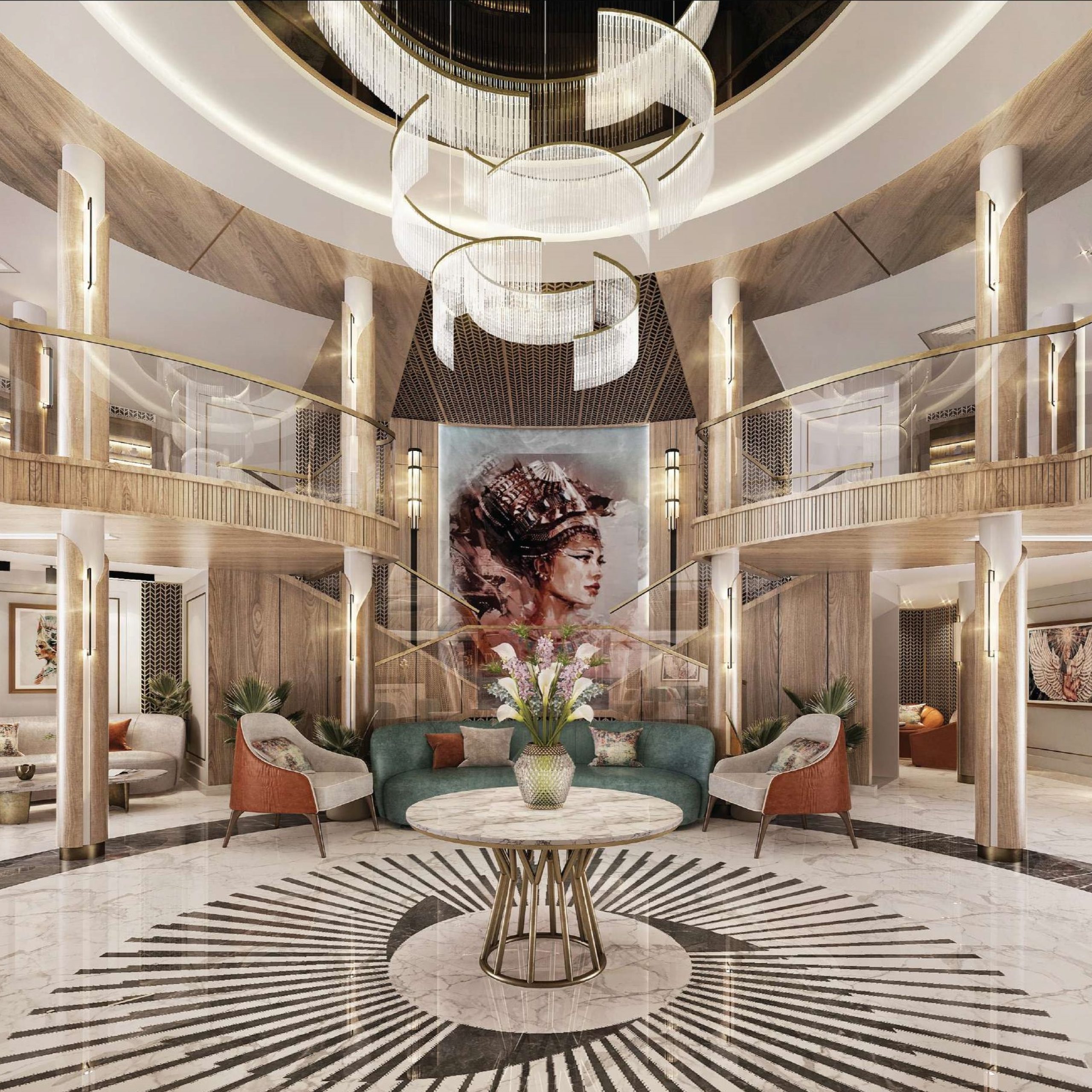 Public area aboard the Royal Liberty Nile cruise vessel