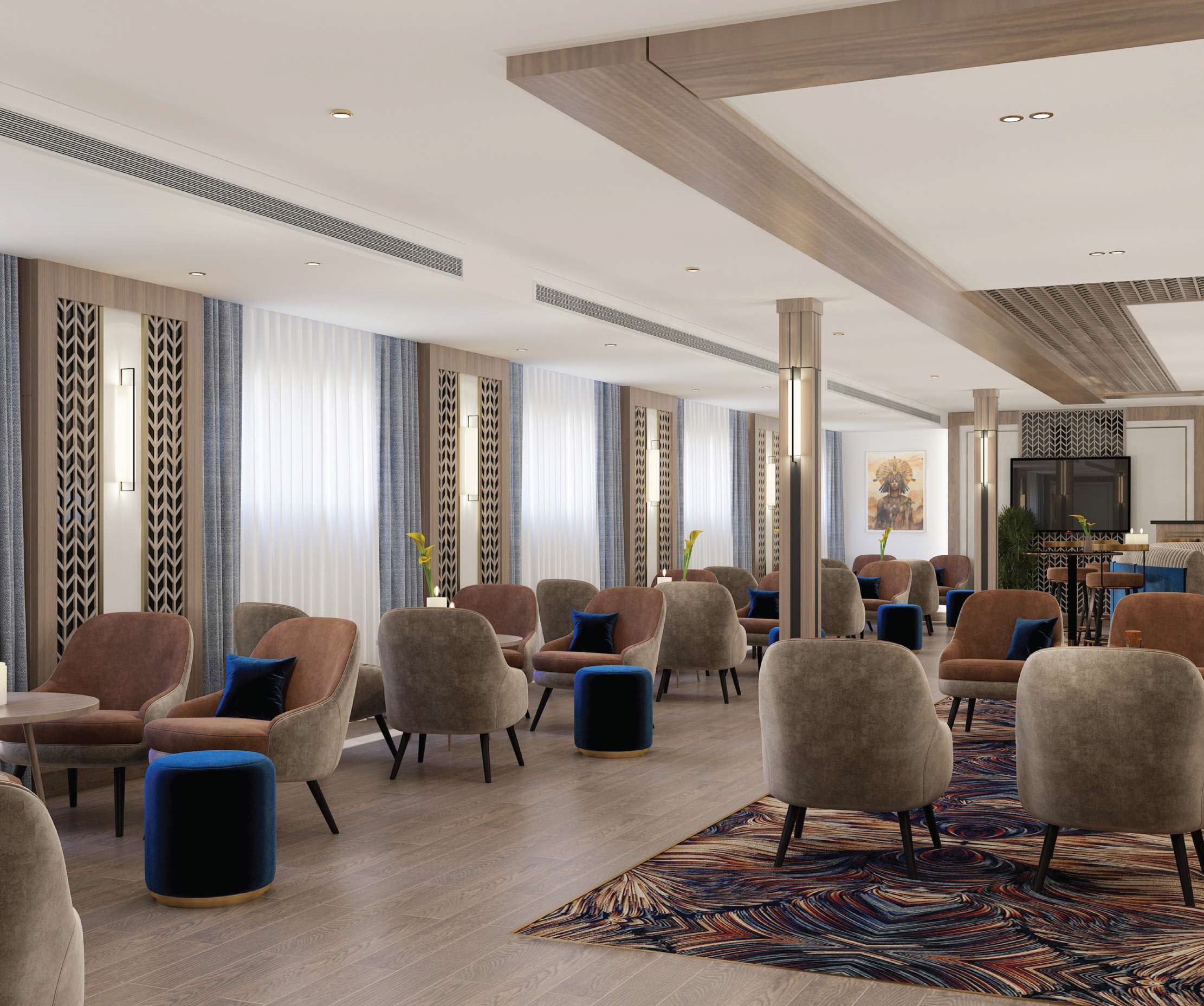 Lounge aboard the Royal Liberty Nile cruise vessel