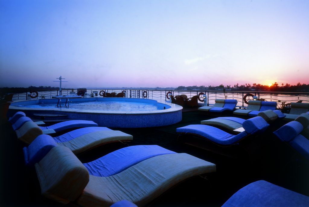 Sundeck and Nile views aboard Royal Princess Nile Cruise