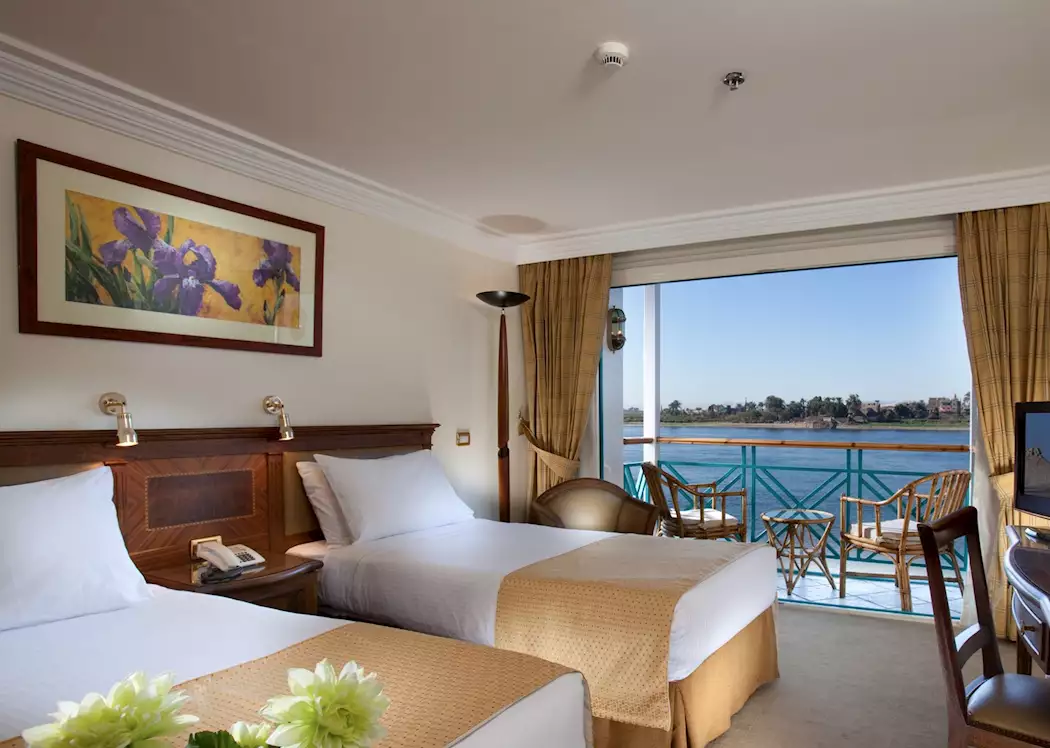 Guest cabin aboard Sonesta Moon Goddess Nile Cruise