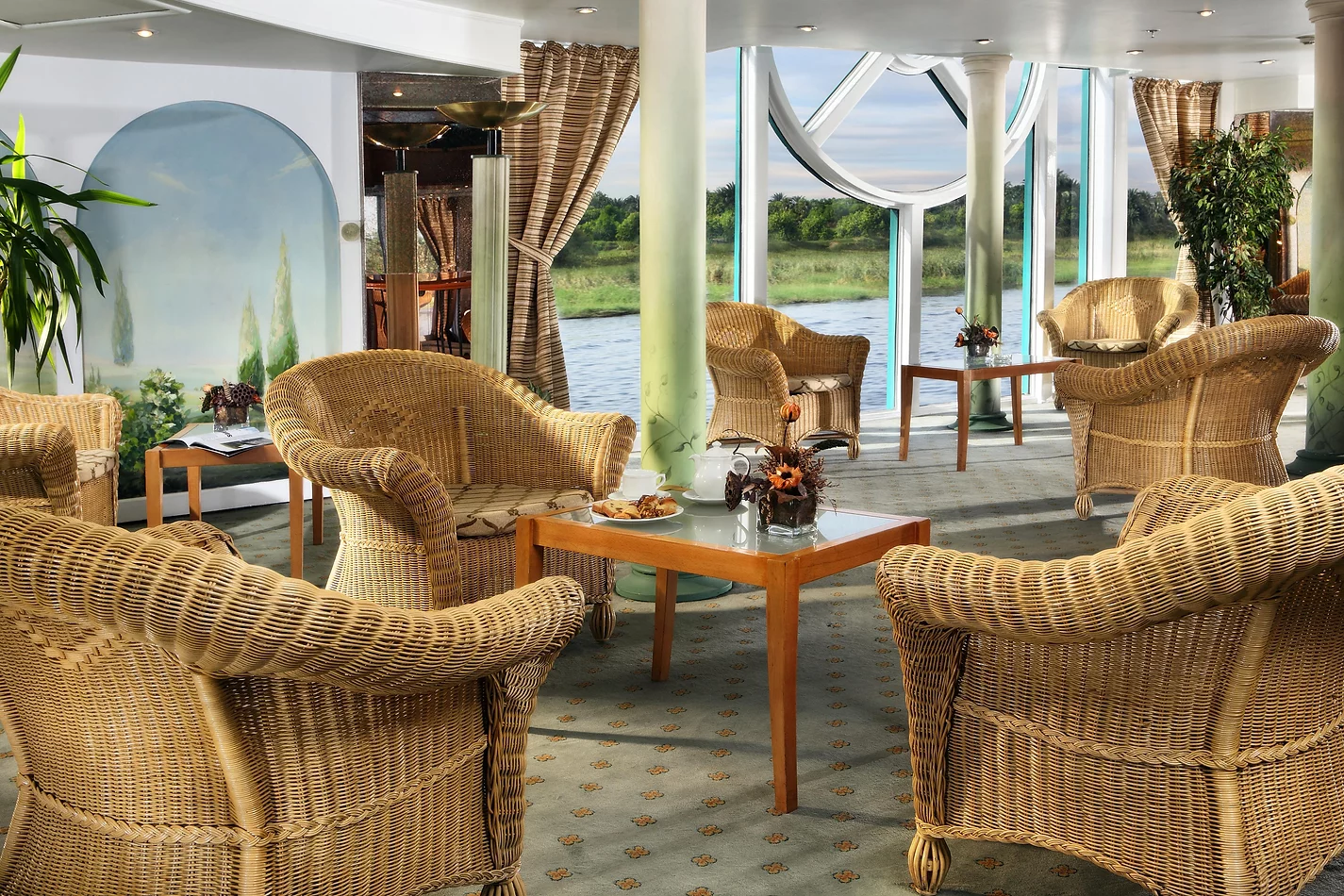 Swimming pool and sun deck aboard Sonesta Moon Goddess Nile Cruise