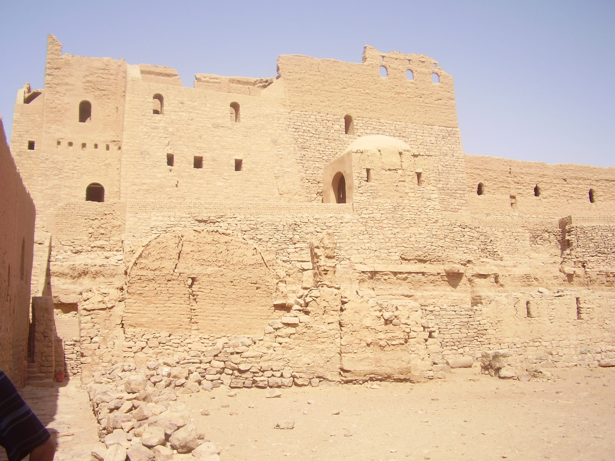 Old monastic rooms at St Simeon Monastery west of Aswan