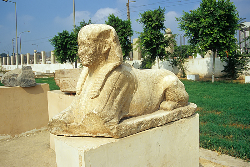 Archaeological sphinx at Tell Basta near ancient Bubastis